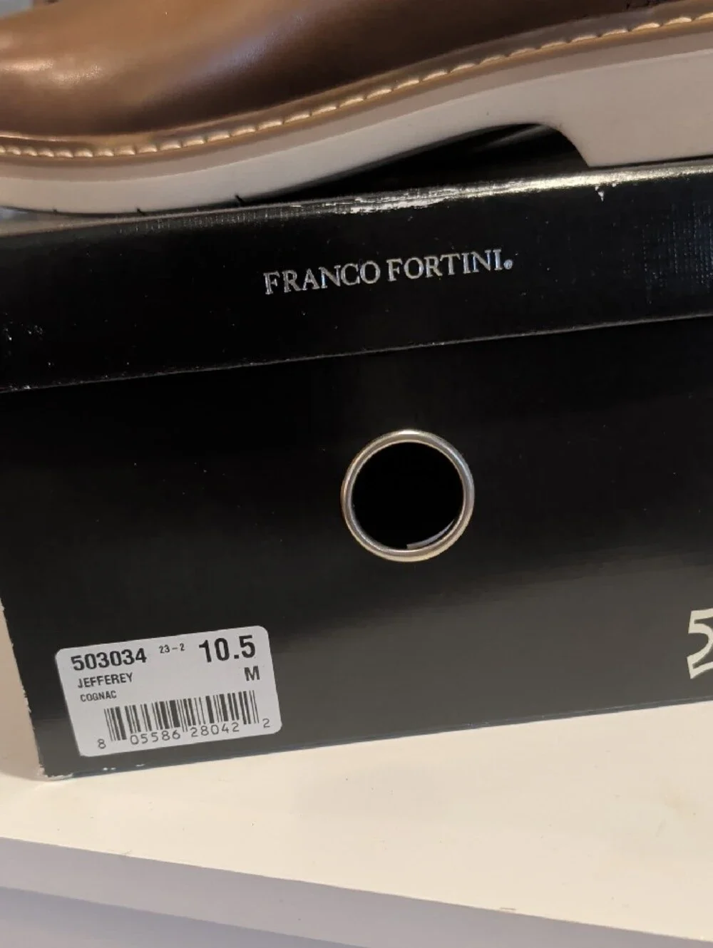 Franco Fortini Men's Brown Leather Derby Shoes with White Sole
